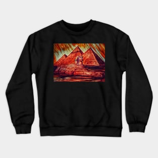 The Great Sphinx and Pyramids in Grunge Crewneck Sweatshirt